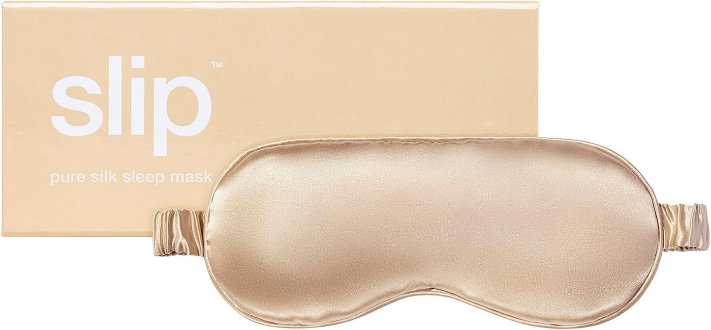 slip Pure Silk Sleep Mask - 100% Mulberry Silk, Ultra Soft & Comfortable, Blocks Light for Restful Sleep| Adjustable Strap for Perfect Fit, Gentle on Skin & Hair (Black - 1 Count Pack of 1)
