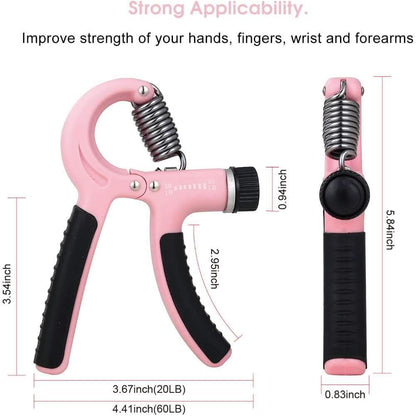 Grip Strength Trainer-2 Pack Hand Grip Strengthener Adjustable Resistance Range 20-90 lbs Non-Slip Hand Grip, Hand Gripper Exerciser, Wrist Strengthener for Forearm Grip Workout