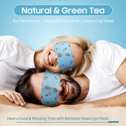 BeHoomi 30Packs Steam Eye Mask, Heated Eye Mask Warm Compress for Eyes, Self Heating Warm Eye Masks Disposable Steam Mask for Home Sleep, Spa, Travel Essentials & Relaxation Gifts (Chamomile)