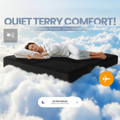 Queen Size Mattress Protector Waterproof, Premium 200 GSM Terry Mattress Cover, Soft & Breathable Bed Cover, Fitted Sheet Style Stretchable Deep Pockets 17" by Utopia Bedding (White)