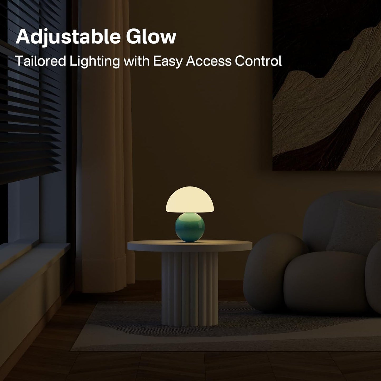 Dawnwake Mushroom Lamp Table Lamp for Bedroom,Desk Bedside Small Lamps for Living Room Night Stands,Mushroom Decor Cute Mini Modern Mid Century Lamps,Unique Aesthetic Home Living Room Decor(White)