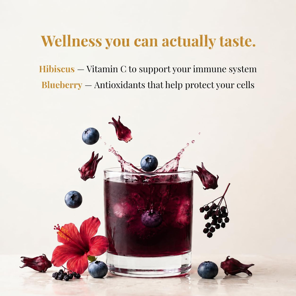 Leaf & Willow Blueberry Hibiscus Tea, Loose Leaf, Caffeine Free, Iced Tea