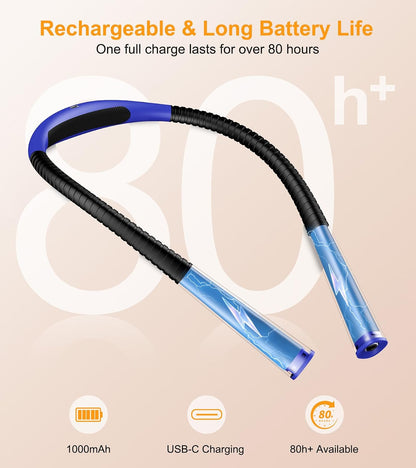 Gritin Book Light,Eye Caring 3 Colors & Stepless Dimming Neck Reading Light