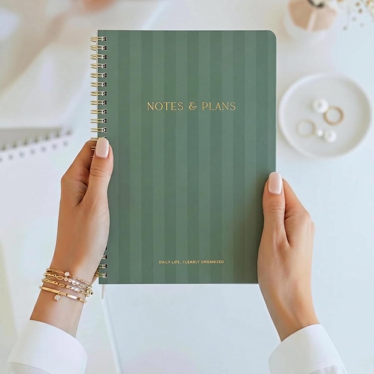 Beautiful Daily Planner And Notebook With Hourly Schedule - Spiral Notebook