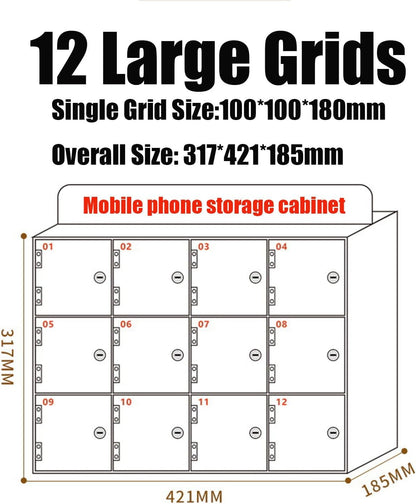 Acrylic Phone Charging Station 50 Slots Wallmounted with LockKeys Secure Mobile Device Nizer for Office Classroom Meeting Room Spacesaving Solution,4Slots