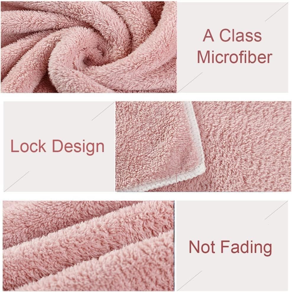 Jseng 2PC Microfiber Hair Drying Caps, Extrame Soft & Ultra Absorbent, Fast Drying Hair Turban Wrap Towels Shower Cap for Girls and Women