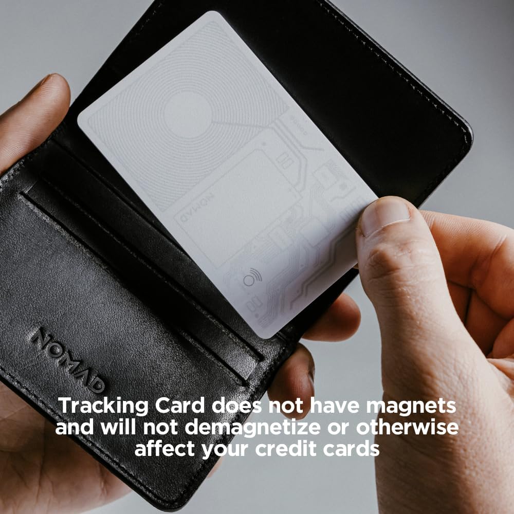 Nomad Tracking Card Carbide, Slim Card Tracker with IPX7 Waterproof and Dust Proof Card Tracker for Wallet & Luggage, 5 Months GPS Tracker Long Battery Life, Rechargeable, Compatible with iOS Only