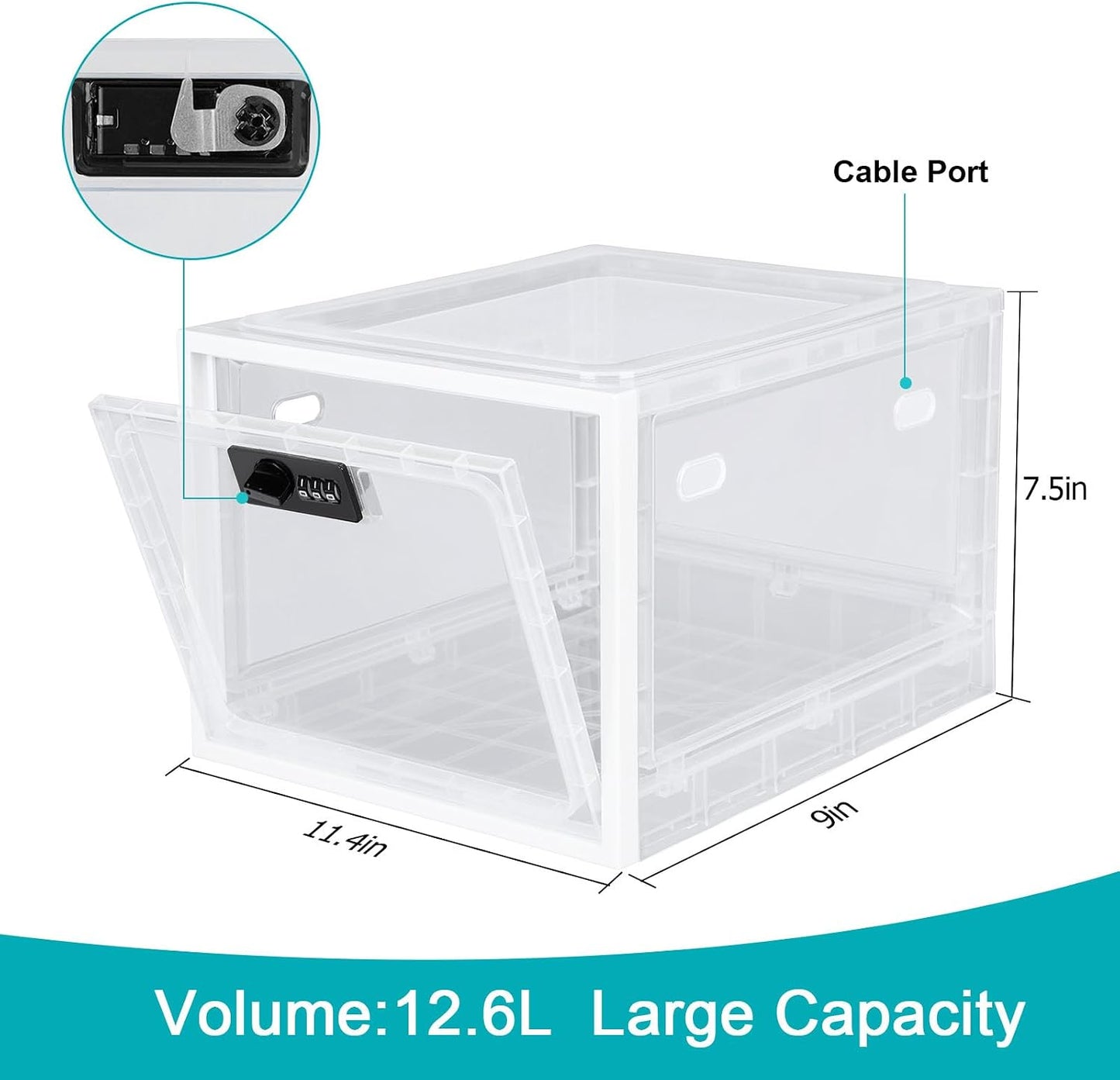 Lalifebuss Combination Lock Boxes for Personal Items, Lockable Storage Box for Office Locker/School/Medicine/Snacks/Phone Jail/Electronic/Home (1 Pack/Black)