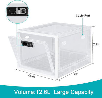 Lalifebuss Combination Lock Boxes for Personal Items, Lockable Storage Box for Office Locker/School/Medicine/Snacks/Phone Jail/Electronic/Home (1 Pack/Black)