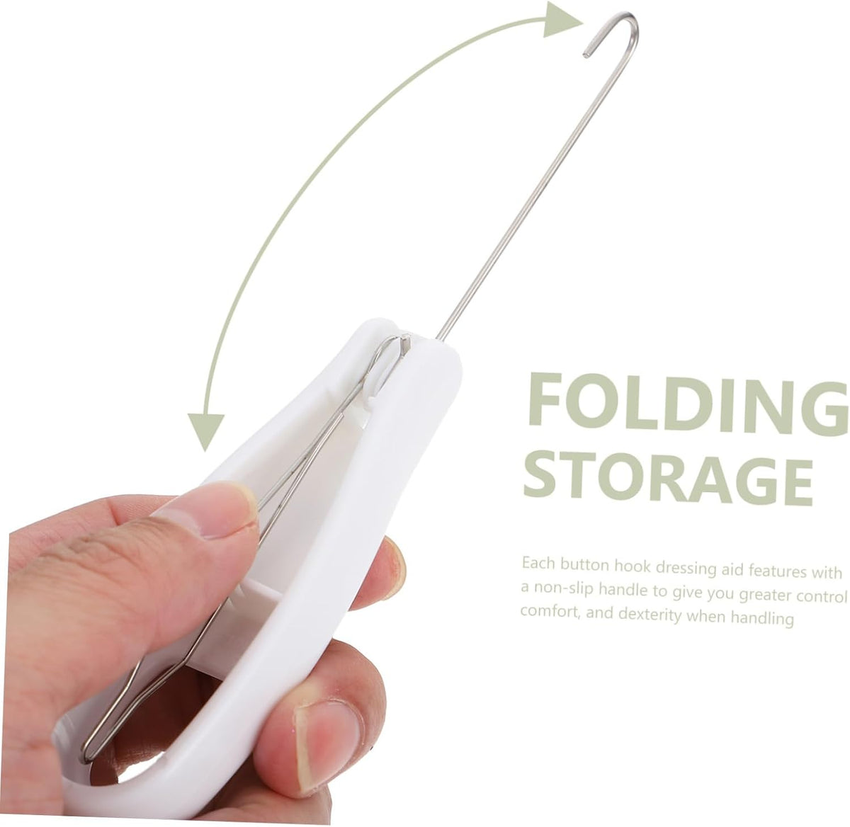 Button Hook Dressing Aid with Non Slip Handle for Elderly Arthritis