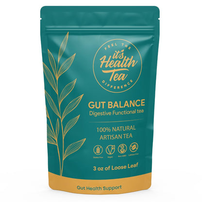 Gut Balance Herbal Tea – Supports Overall Gut Microbiome Health & Occasional Bloating Support | After-Meal Digestive Comfort | Enjoy Hot or Iced | Caffeine-Free Loose Leaf Botanical Blend (35 Unbleached Tea Bags Included)*