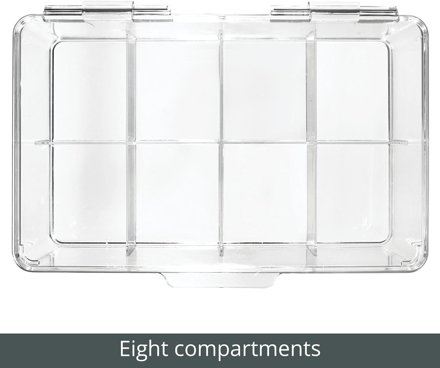 mDesign Tea Bag Single Serve Pouch Divided Box Holder Organizer, Clear