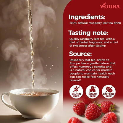 WOTIHA 80 Count Premium Raspberry Leaf Tea Bags - Pure Red Raspberry Leaf, Supports Pregnancy Health & Menstrual Comfort, Aids Childbirth Prep, Caffeine-Free, Additive-Free