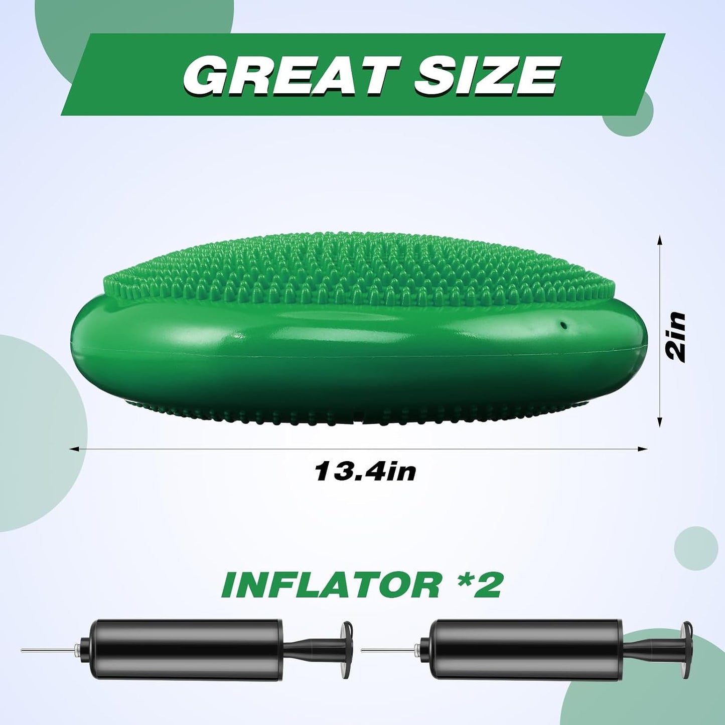 Leitee 10 Pcs Wobble Cushion Inflated Wiggle Seats 13.4'' Balance Disc with Air Pump Sensory Flexible Seat Balance Pad for Focus Sensory Training Core Stability Physical Exercise Home Office