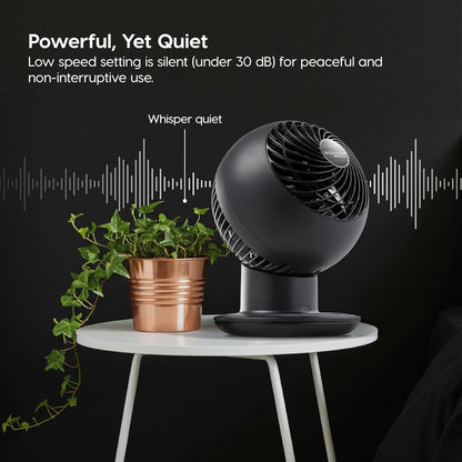 IRIS USA WOOZOO Air Circulator Fan with Remote, Oscillating, 5 Speeds, 82ft Max Air Distance, 90° Adjustable Tilt, 30db Quiet Motor, Small Fan for Bedroom, Office, Dorm, White