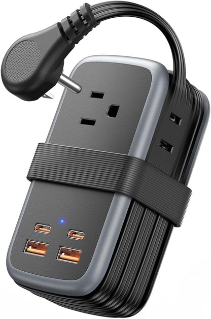 NTONPOWER GAN Ultra 65W USB Charging Station, 7 in 1 Travel Power Strip with 3 Outlets 4 USB (2 USB C), Extension Cord 4ft, Travel Essentials, Cruise Power Strip Compatible with MacBook, iPhone, White