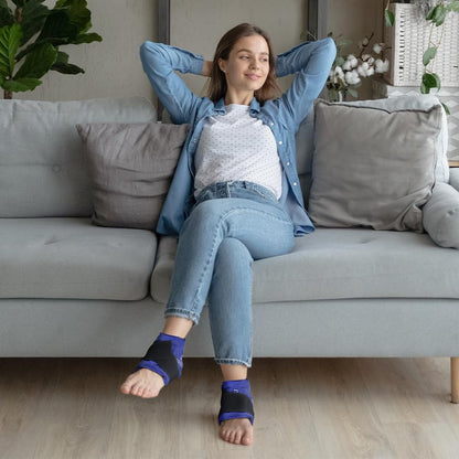 NEWGO Ankle Ice Pack Wrap for Sprained Relief, Ice Pack for Ankle Inuries Reusable, Cold Therapy for Ankles Swelling, Post Surgery Recovery - Blue