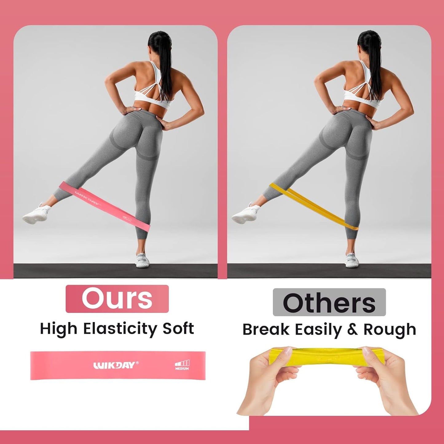 WIKDAY Resistance Bands for Working Out Exercise Loop Bands Workout Bands Set for Men Women Body Stretching, Crossfit Training, Home Workout, Physical Therapy, Booty Legs, Set of 5