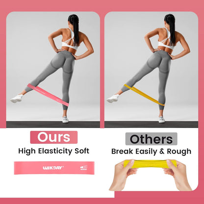 WIKDAY Resistance Bands for Working Out Exercise Loop Bands Workout Bands Set for Men Women Body Stretching, Crossfit Training, Home Workout, Physical Therapy, Booty Legs, Set of 5