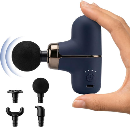 Rika Mini Massage Gun,Deep Tissue Muscle Massager with 4 Speeds & 4 Heads, Ultra Quiet Handheld Impact Massager to Relieve Pain, Suitable for Home, Office, and Travel