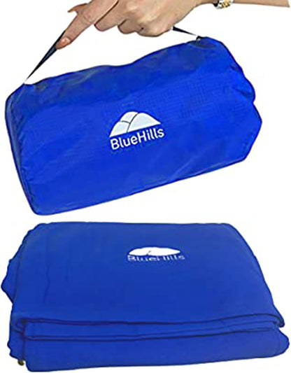 BlueHills Travel Blanket Pillow Compact Lightweight Pocket Size Airplane Traveling Essential Flight Trip Throw in Bag Portable Case Plane Accessory Gray L01