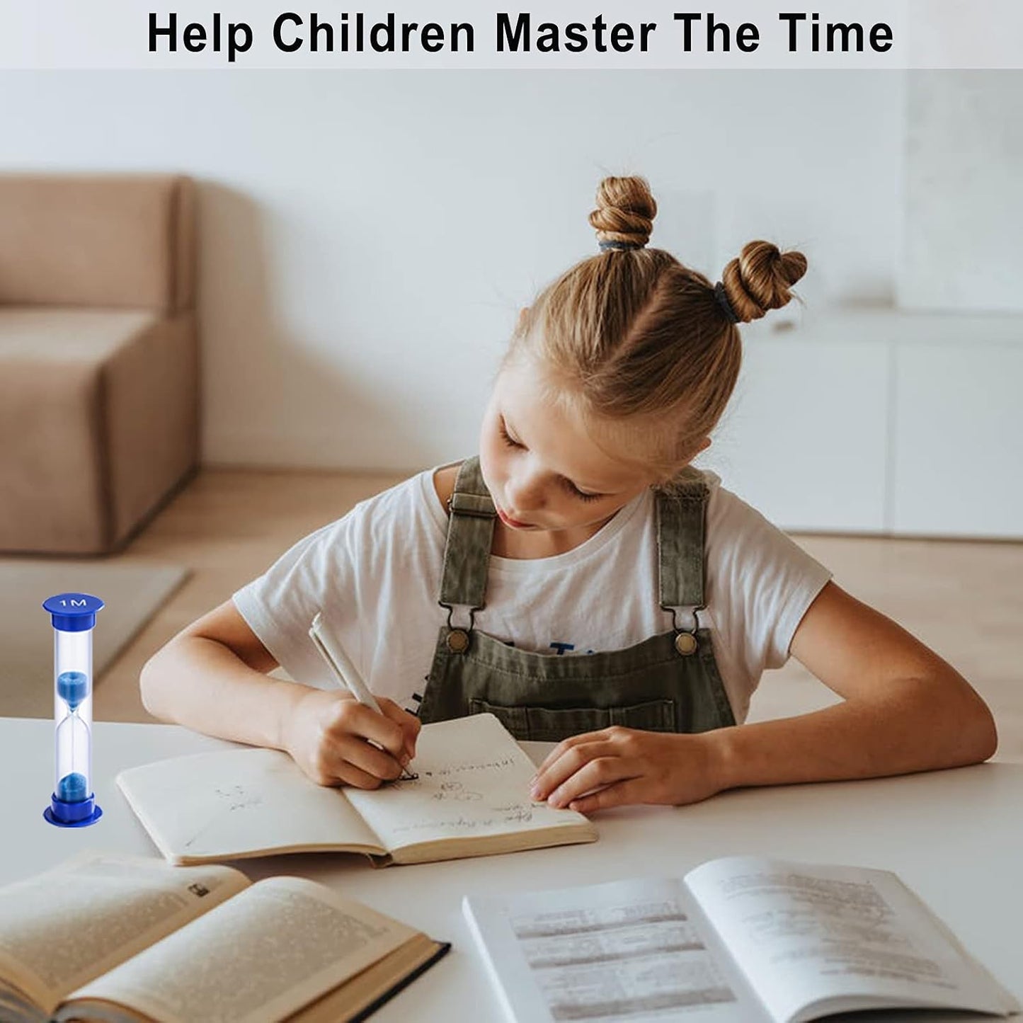 Hourglass Sand Timer 5 Minute with Suction Cup - Set of 2 Small, Unbreakable Sand Watch 5 Min Sucker, Small Blue Sand Clock 5 Minute, Plastic Hour Glass Sandglass Timer for Kids, Games, Classroom