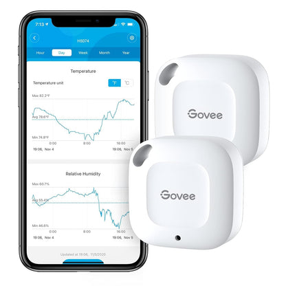 Govee Smart Bluetooth Thermometer Hygrometer H5074, Mini Humidity Sensor