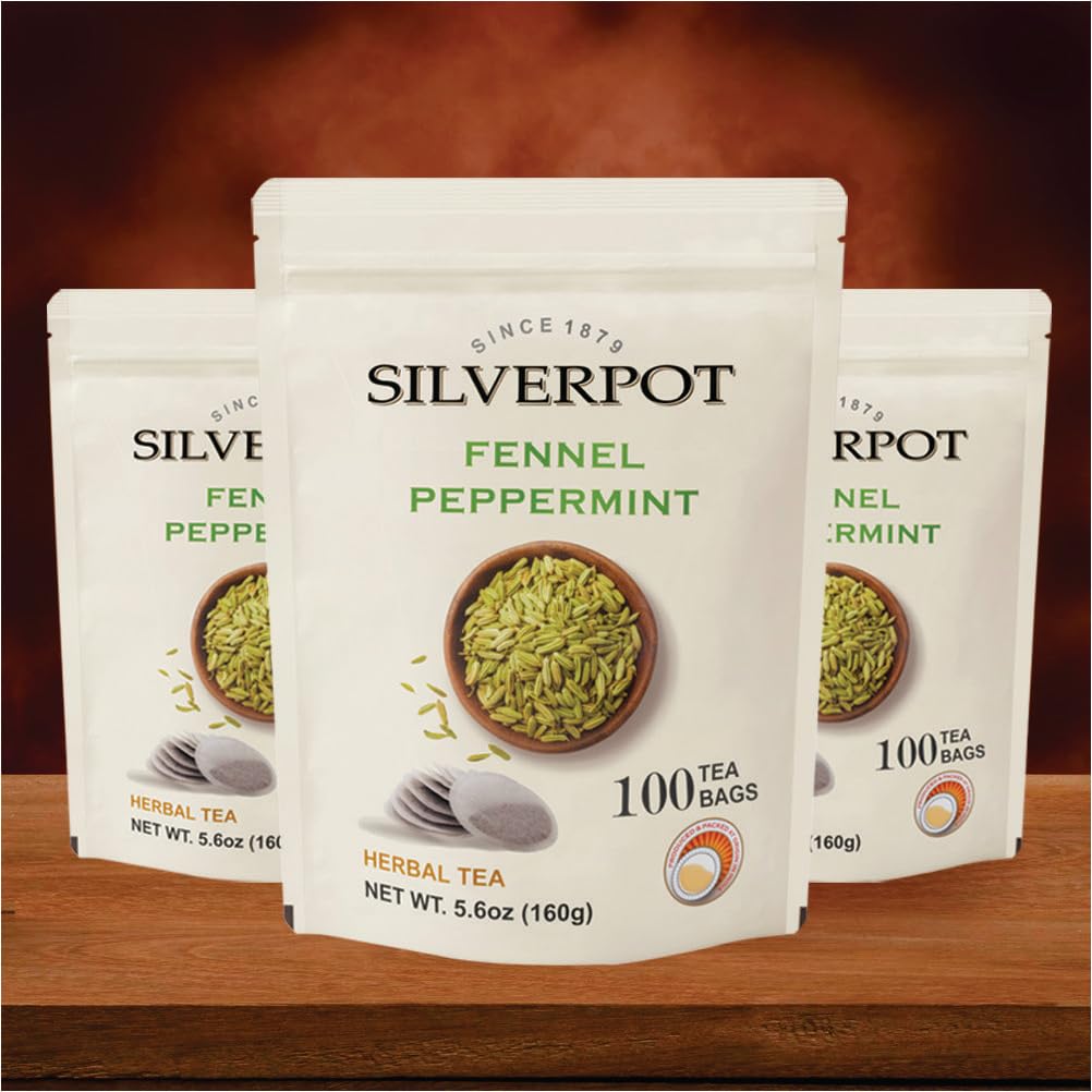 Silverpot Fennel & Peppermint Tea, 100 Teabags, Caffeine Free, 100% Natural