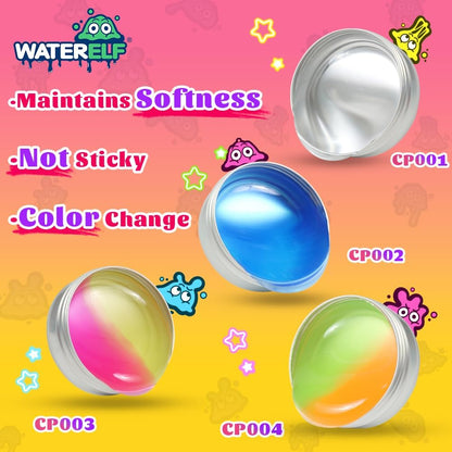WATERELF Galaxy Putty Slime for Kids - Children's Day Gift, Fidget Sensory Artistic Therapy Putty Toys for Boys Girls Adults, Stress Relief Non-Sticky, 3.11 Inch 3.2 Oz – Golden/Red