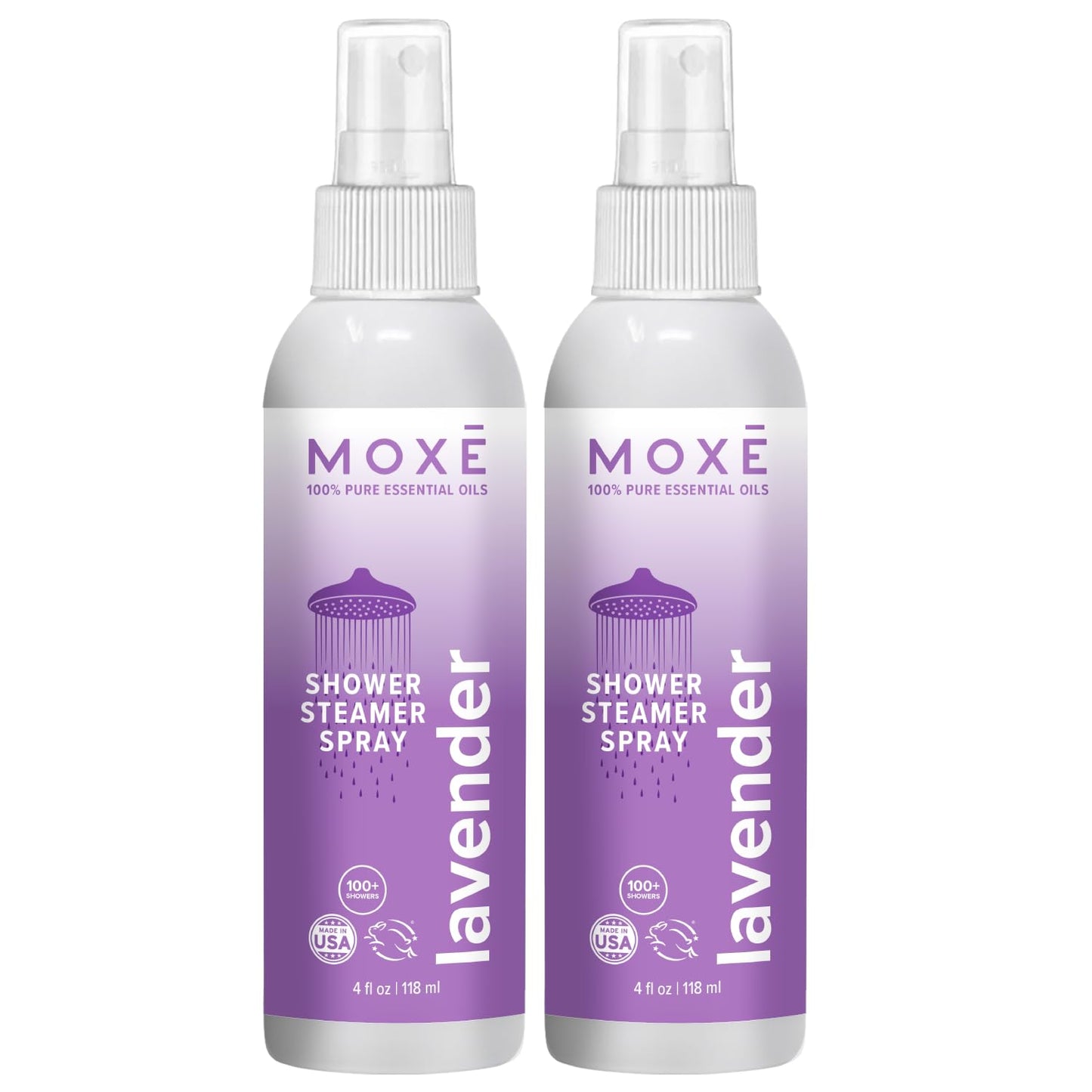MOXĒ Eucalyptus Oil Shower Mist, Spa Steam Spray, Certified Natural 100% Essential Oils, Made in USA, Aromatherapy, Sinus Congestion Relief, Tension Relief, 4 Ounces