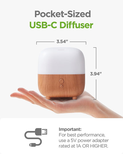 InnoGear 150ml Essential Oil Diffuser, 1 Pack 5-in-1 Diffusers for Home Scent 8 LED Color Aromatherapy Diffuser Air Desk Mini Humidifier Small Vaporizer Aroma for Computer Laptop Office, Medium