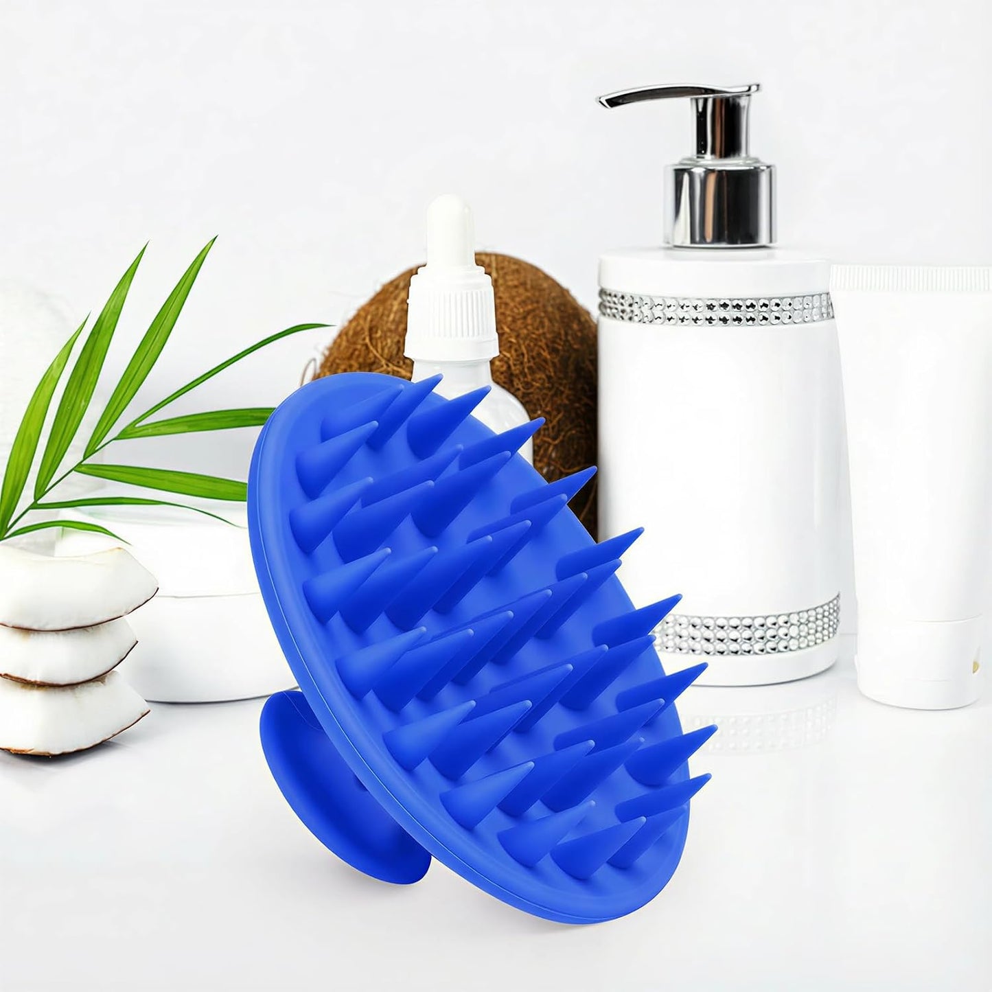 Meartchy Silicone Scalp Massager Shampoo Brush, Scalp Brush for Hair Growth & Dandruff Removal, Hair Scrubber Scalp Stimulator Exfoliator Brush with Soft Bristles for Wet Dry Scalp Care (Black)