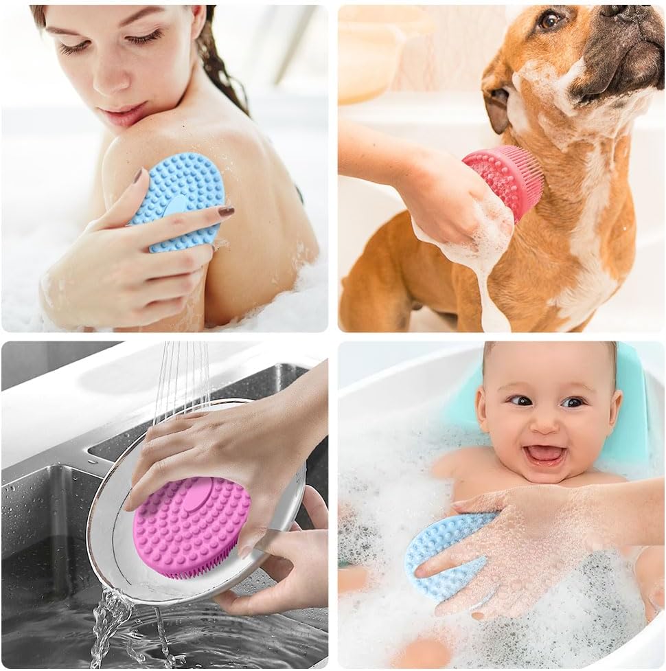 Silicone Body Scrubber, Exfoliating Body Scrubber Silicone, 3pack Soft Loofah Silicone Body Scrubbers for Use in Shower, Shower Scrubber for Body, Silicone Scrubber Men Women for All Skin