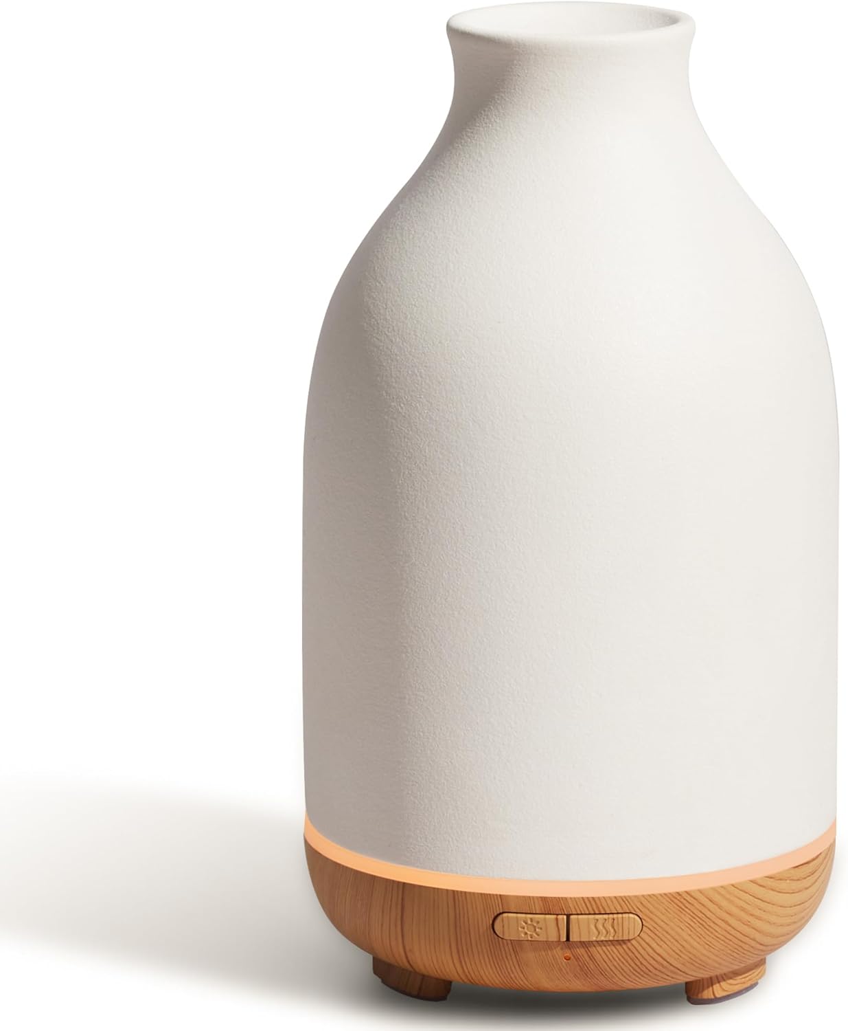 InnoGear Aromatherapy Diffuser, 150ml Ceramic Diffuser Mother's Gift Ultrasonic Humidifier Cool Mist Essential Oil Diffusers for Home Air Diffuser with 2 Mist Modes Waterless Auto Off, White