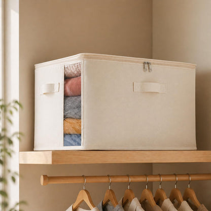 Canvas Comforter Storage Bags for Clothes & King Comforters, Natural