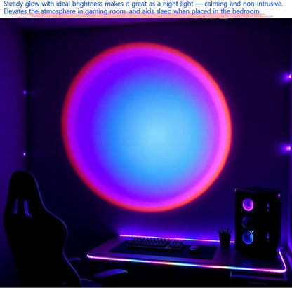 Jensense Sunset Lamp Golden Glow Closely Sunset Sunrise Feel Night Light Simple Mood Light Decor Bedroom Photography Live Streaming Background, NO APP, NO Color Changing