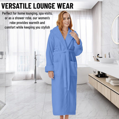 KAHAF COLLECTION Cotton Terry Robes for Women and Men, Terry Shawl Collar Bathrobe, ONE SIZE - UNISEX Men & Women Spa Robe