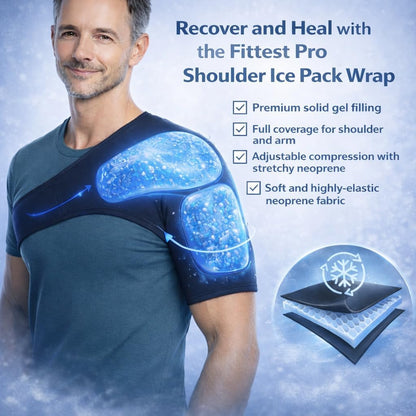 Fittest Pro Knee Ice Pack Wrap for Pain Relief, Reusable Hot and Cold Therapy Wrap for Swelling, Recovery, and Therapy for Arthritis, Meniscus Tear and ACL