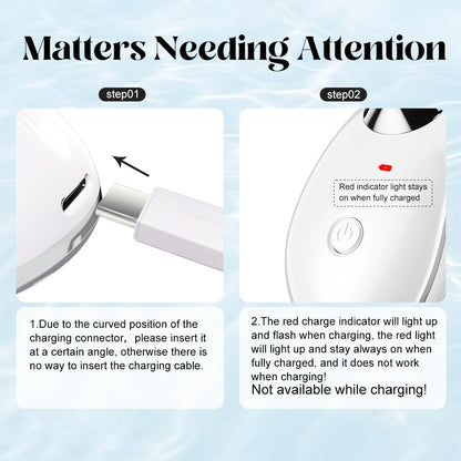 Neck Face Massager Tool, 3-in-1 Portable Facial Massager, Face Sculpting Tool at Home for Skin Care with Vibration (White)