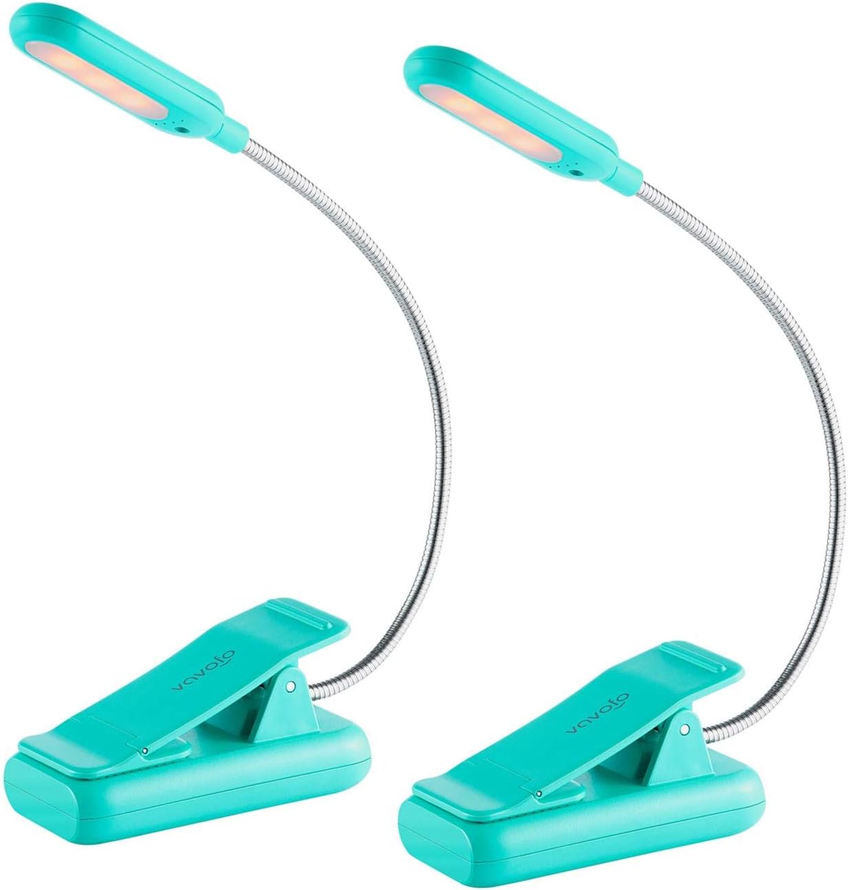 VAVOFO Clip On Book Light for Bed Kids, 7 LED Reading Light with 9-Level Warm Cool White Daylight, Eye Care Lamp with Power Indicator for Bookworms (Blue)