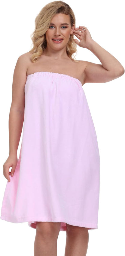 goodmansam Women's Cotton Shower Wrap Robes Spa Body Wrap Bathrobe Ultra Absorbent Cover up Towels
