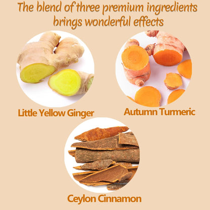 50 Premium Turmeric, Ginger, Cinnamon Blend Tea Bags, 100% Natural & No Additives & Caffeine Free.