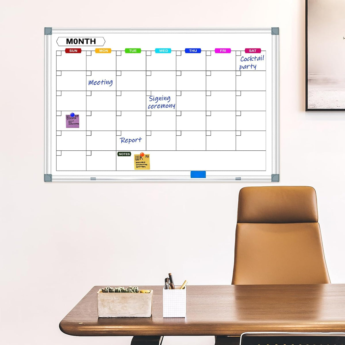 Dry Erase Board Calendar for Wall, 36" x 24" Monthly Whiteboard