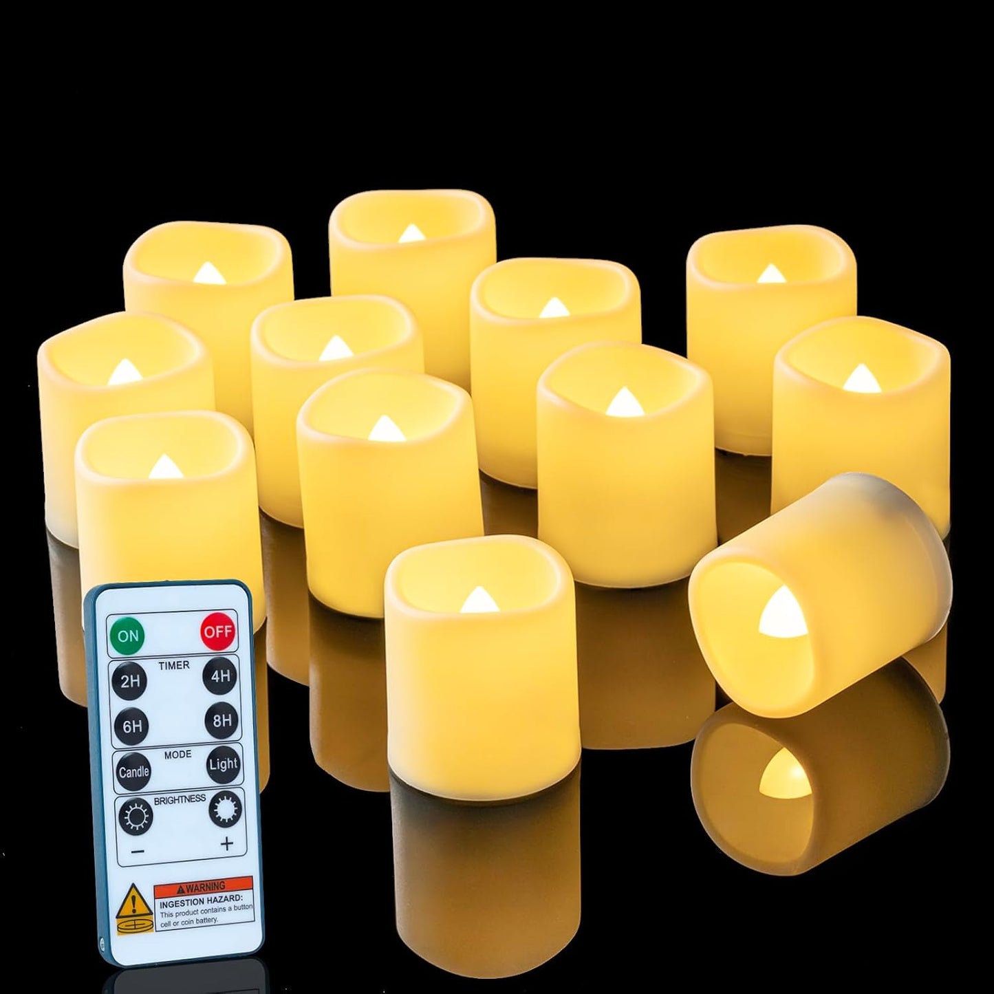 Homemory 24Pack Flickering Flameless Votive Candles for Wedding Decoration, 200+Hour Warm White Battery Operated LED Tealight, Electric Fake Candles for Party, Receptions, Halloween, Christmas