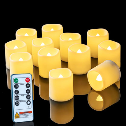 Homemory 24Pack Flickering Flameless Votive Candles for Wedding Decoration, 200+Hour Warm White Battery Operated LED Tealight, Electric Fake Candles for Party, Receptions, Halloween, Christmas