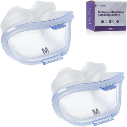 Replacement Nasal Pillow Cushion for ResMed AirFit P10, Compatible with Original Airfit P10 Frame, Reliable Seal & Soft Replacement Silicone CPAP Mask Cushion, 2-Pack, Large
