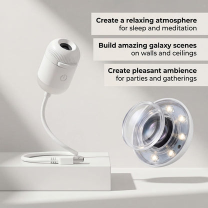 2-in-1 Galaxy Projector Night Light, USB Night Light Portable Galaxy Starry Sky Night Light Projector, 360° Rotation Ceiling Wall Projection Lamp for Car, Bedroom Decor (3 Slides)