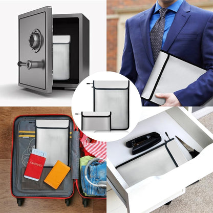 Fireproof Waterproof Document Bag Upgraded Two Pockets - 4200℉ Protection