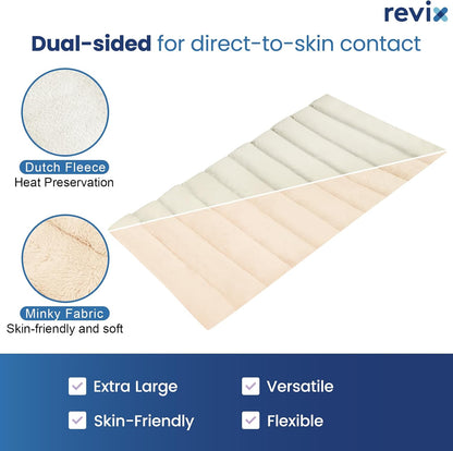 REVIX Extra Large Heating Pad Microwavable for Back with Moist Heat, Microwave Heated Wrap for Full Back, Neck Shoulder and Muscles, Rose Velvet XXL Rice Bean Bag