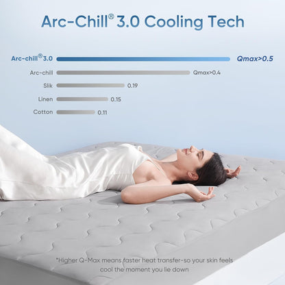 Elegear Cooling Mattress Pad King, Upgraded Arc-Chill® 3.0 + PCM Cooling, Stay Cool All Night, Breathable & Soft, Deep Pocket 18", Washable Mattress Protector for Hot Sleepers, Gray